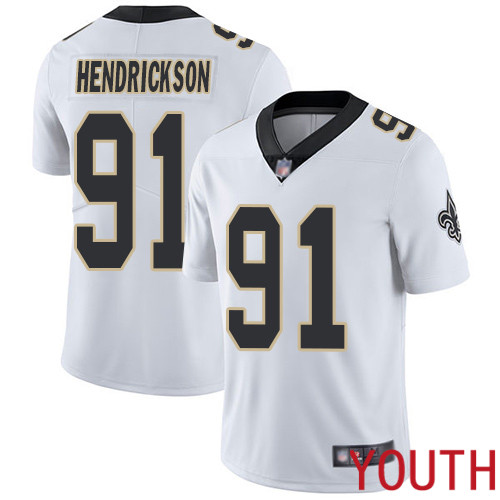 New Orleans Saints Limited White Youth Trey Hendrickson Road Jersey NFL Football 91 Vapor Untouchable Jersey